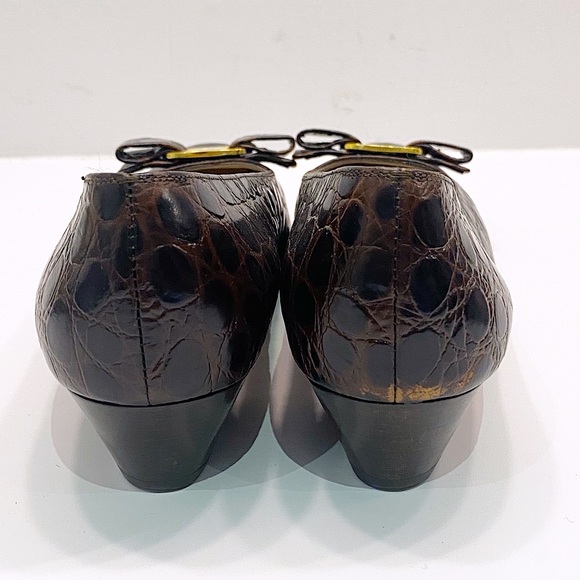 Ferragamo Brown Animal Skin Shoes - 7B - Picture 3 of 8